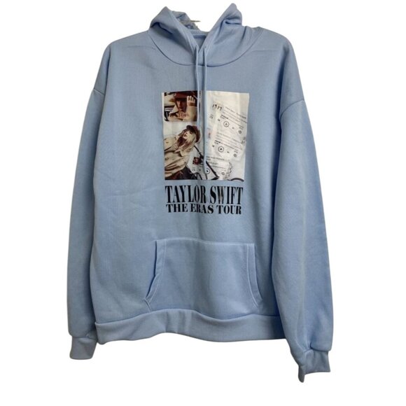 NWOT Taylor Swift The Eras Tour Blue Y2K Hoodie Sweatshirt Size 2XL - Picture 1 of 8